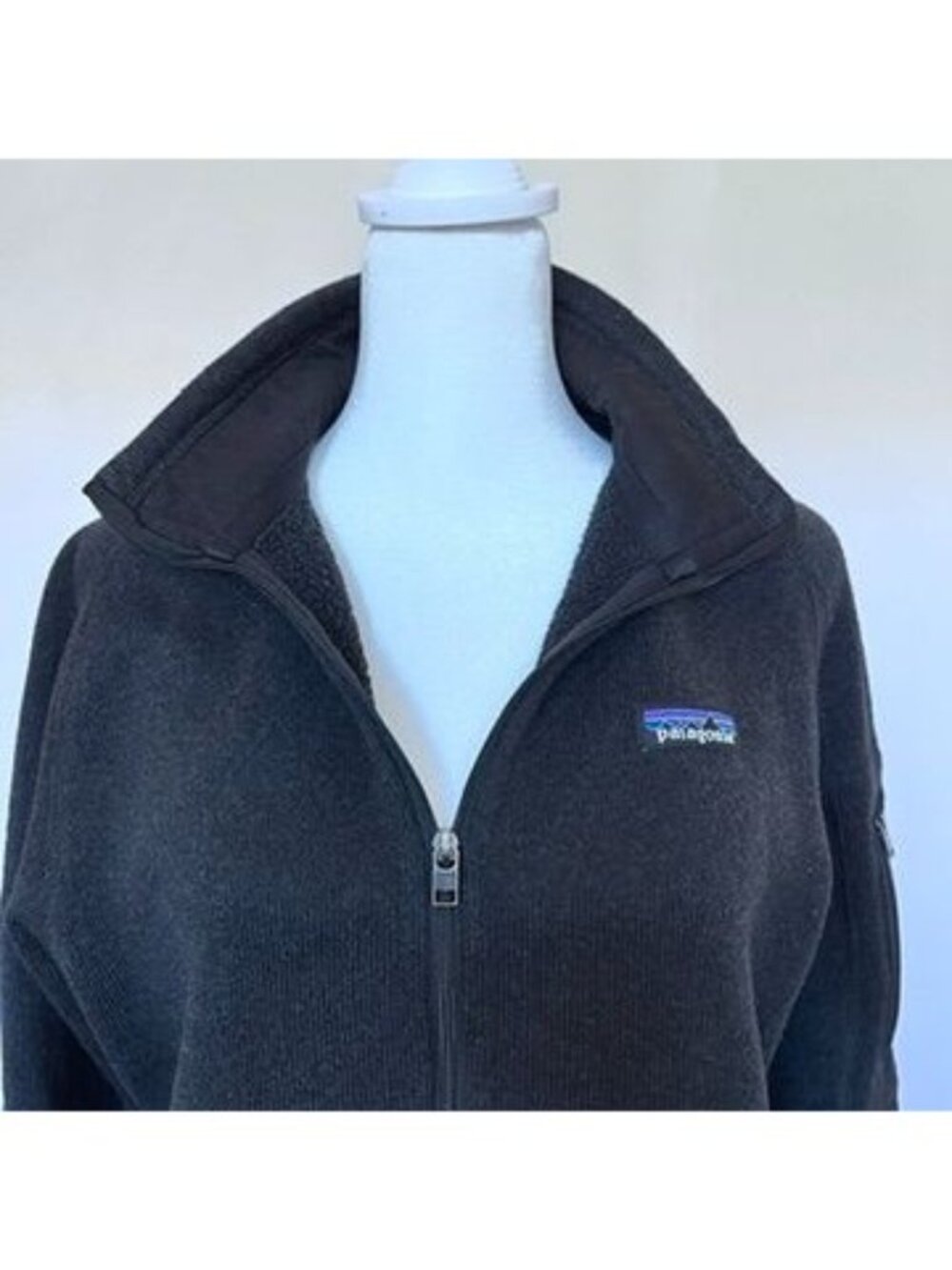 Patagonia Womens L Full-Zip Jacket Black Fleece High Collar Granola Outdoors - Picture 6 of 16